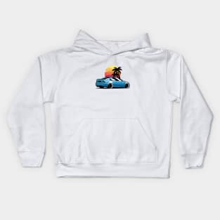 Blue E46 Coupe Sunset Kids Hoodie